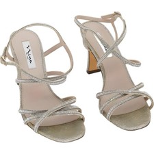 Women's Nina Anna Sparkle Strap Evening Heels Platino Gold US 8.5M