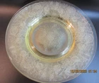 ANTIQUE~DEPRESSION~FLORENTINE NO.2/ POPPY NO.2 PATTERN, YELLOW~5 DINNER PLATES