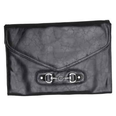 Clutch, Damen, Schwarz, Einfarbig, 32, 1, 23 cm #lsX