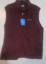 Columbia Men's Steens Mountain Fleece Vest Red Wine Size Large NWT