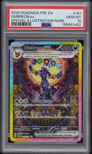 2025 POKEMON PRE EN-PRISMATIC EVOLUTIONS #161 UMBREON EX PSA 10
