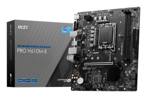MSI PRO H610M-E Motherboard Intel H610 LGA 1700 micro ATX DDR5 96GB 2.5GbE 7.1 A