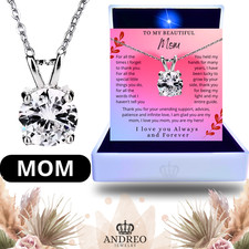 To My Mom Solitaire Necklace, Mother's Day Gift Anniversary Gift Birthday Gift