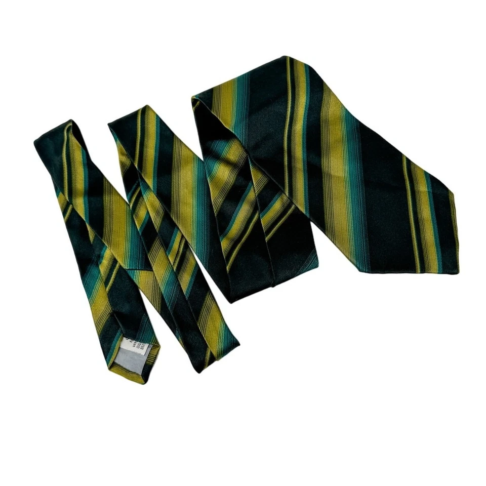 Vintage Calvin Klein Collection 100% silk retro striped neck tie 4” w - Image 4 of 4