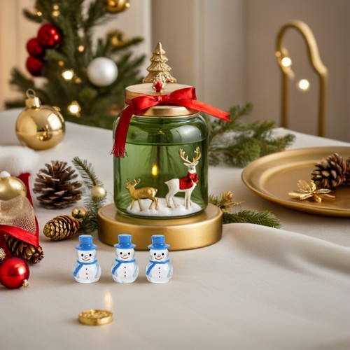  20 kleine Schneemannstatuen aus Kunstharz – Mini-Schneemann-Ornamente für - Bild 2 von 12