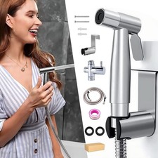 Toilet Shattaf Adapter Hose Bidet Spray Stainless Steel Handheld Shower Head US