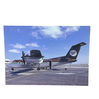 Postkarte AK Flugzeug Flieger Golden Gate De Havilland DHC-7-102 Dash 7 Ungl.
