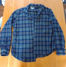 Inis Meain Wool/Cotton Plaid Shirt XL
