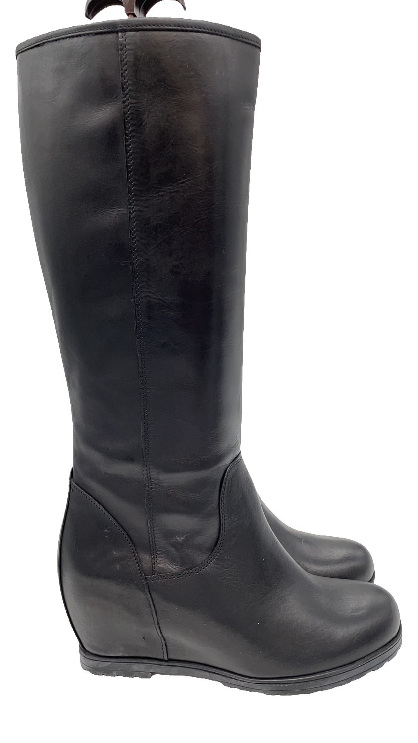 Botas hasta la rodilla de cuero Carla Pitti negras para mujer EU40 tacón de...