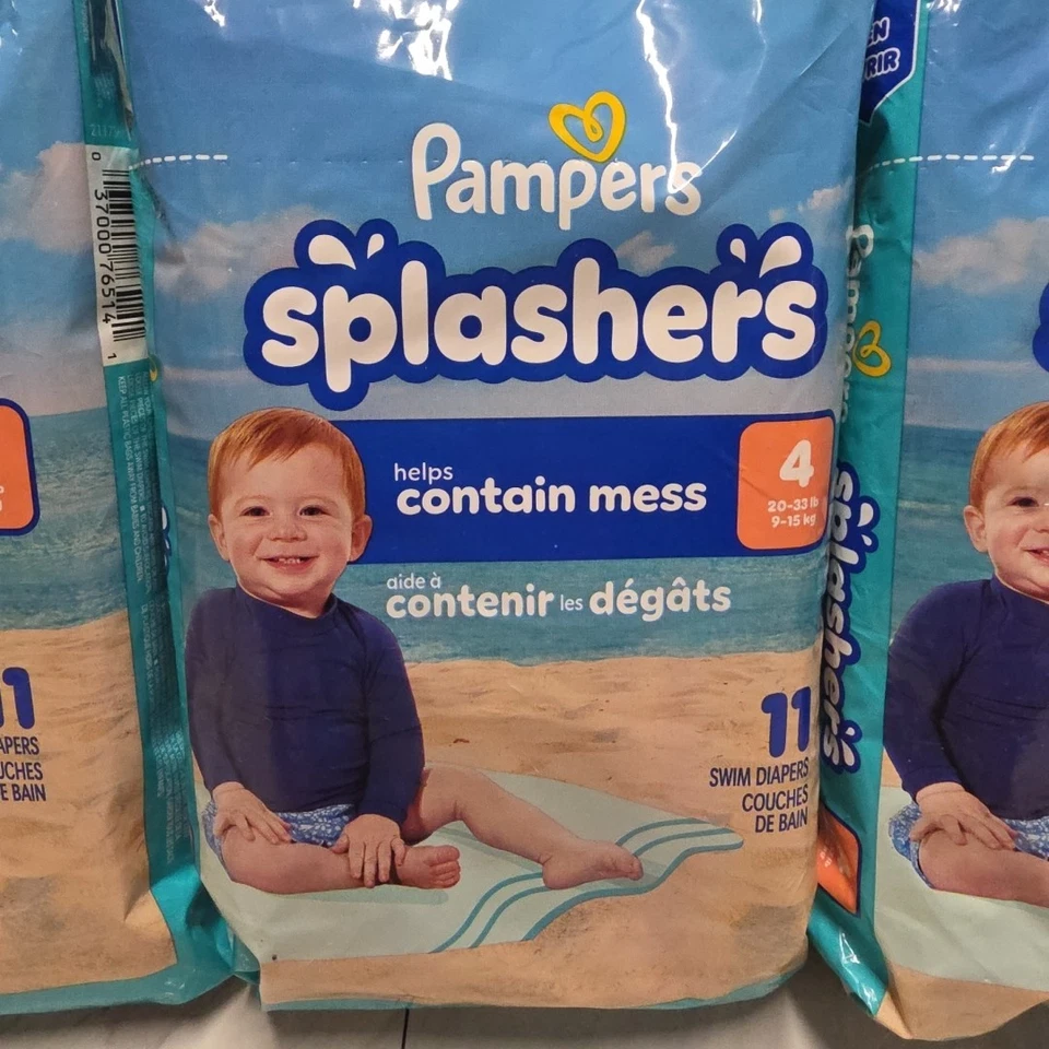 Splashers Pampers, tamaño 4, 20-33 lb, paquete de 33 Foto 2 de 3