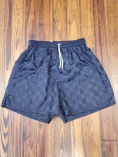 Vintage 90's High Five Soccer Shorts Black Checkered Mens Medium Made in the USA