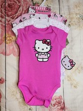 Hello Kitty Baby Girl 3 Set of Bodysuits Pink  White 9 Months New with Tags