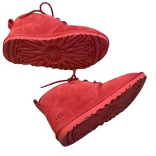 UGG Neumel Suede Chukka Boots Mens US 5 EU 38 Red Shearling Wool Lined Classic