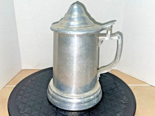 Vintage Aluminum Stein with Glass Bottom, Made in Hong Kong
