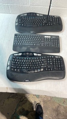 Logitech K850 Y R0053 K350 Y R0061 Wireless Ergonomic Wave Keyboard Lot of 3