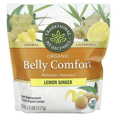 Organic Belly Comfort, Lemon Ginger, 30 Individually Wrapped Lozenges, 4.13 oz