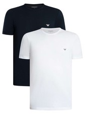 Image of Emporio Armani Men's 2 Pack Lounge Crew Regular T-Shirt, Multicoloured