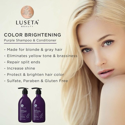 Luseta Color Brightening Purple Shampoo&Conditioner 4pcs Set 4 Blonde