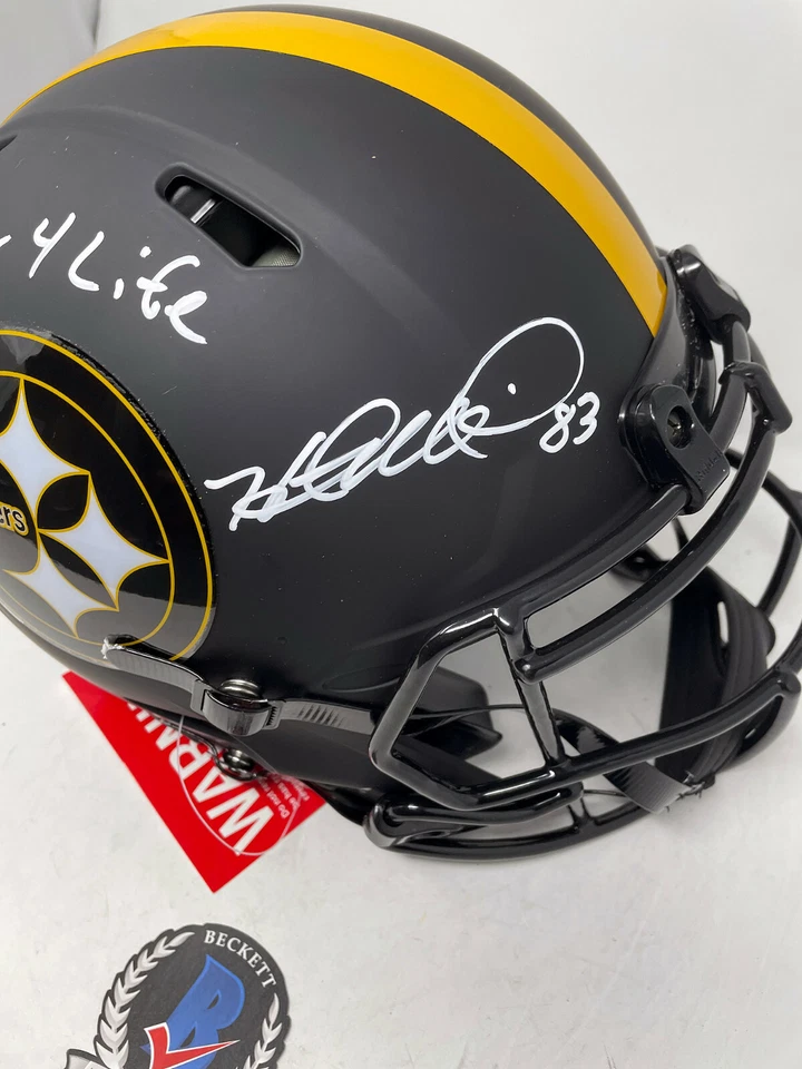 Casco de tamaño completo HEATH MILLER Pittsburgh Steelers FIRMADO Eclipse Pro certificado de autenticidad BAS Foto 3 de 4