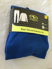 New Athletic Works Boys Youth Thermal Underwear Set Blue Breathable U pick