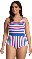 NWT Lands' End Womens Scoop Neck Soft Cup Tugless One Piece Size 18 90 6D543