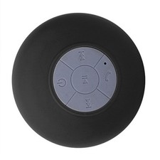 Waterproof Shower Mini Mic Suction Portable Wireless Bluetooth Speaker Black
