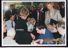Zambia 1998 mini sheet to Commemorate the Death of Princess Diana