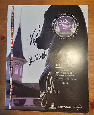 John Shirreffs, Mike Smith, Calvin Borel signed Breeders Cup 2011 Program