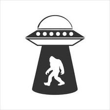 UFO Bigfoot Vinyl Decal / Sticker 2(TWO) Pack