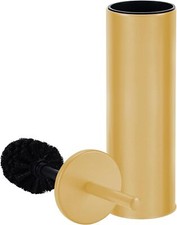 Deep  Sturdy Toilet Bowl Brush with Holder - Durable Scrubbing - Satin Gold