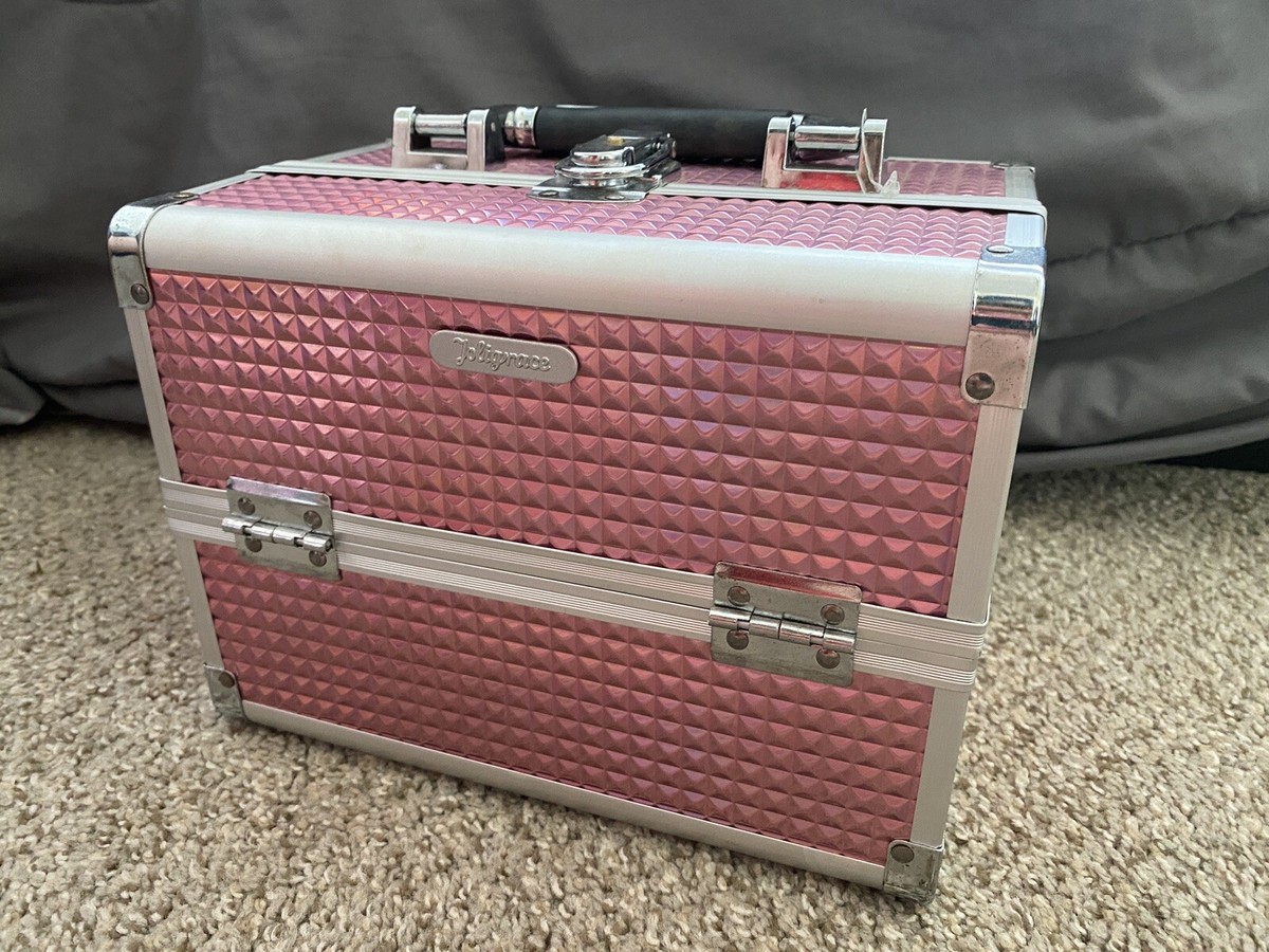 Joligrace Makeup Train Case Cosmetic Box Portable Makeup Case Organizer