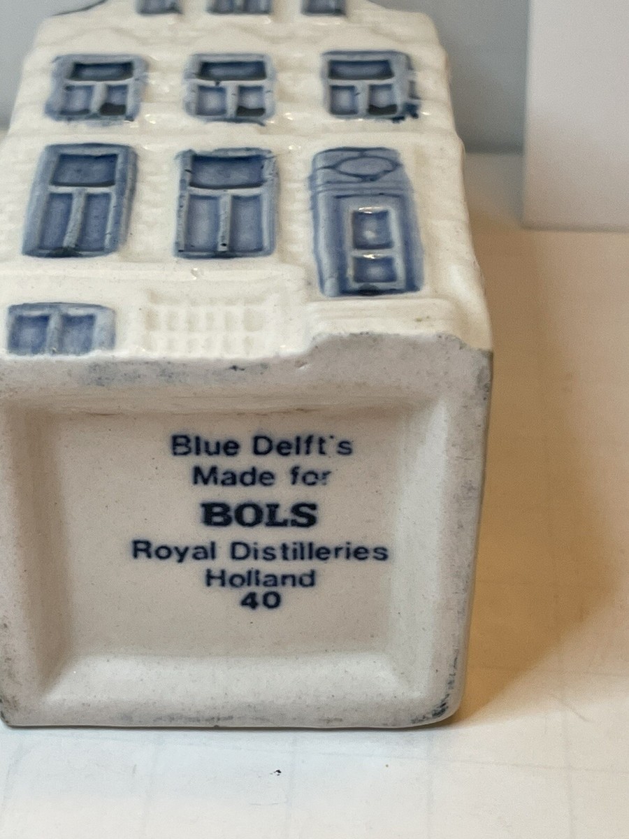 Vintage KLM Airlines Blue Delft House #40 Bols Distillery Empty | eBay