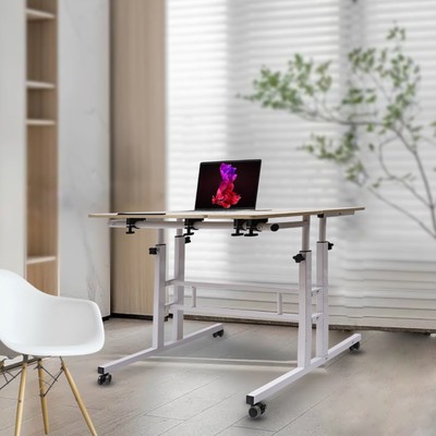 Adjustable Desk Reading Desk Working Drawing Home Office Table With Wheel