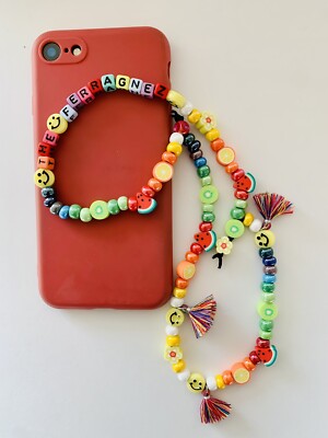   The Ferragnez Custom Name and Glass Beads Candy Phone Strap 