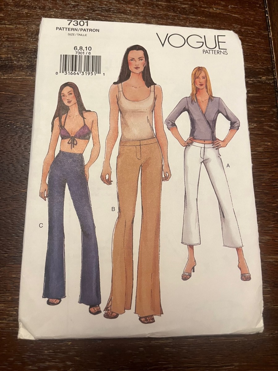 Vogue 7301 Uncut Sewing Pattern, Misses' Petite Pants, Size 6,8,10