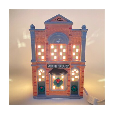Department 56 Original Snow Village Apothecary Antique Shop 5076-8 Tested 1986
