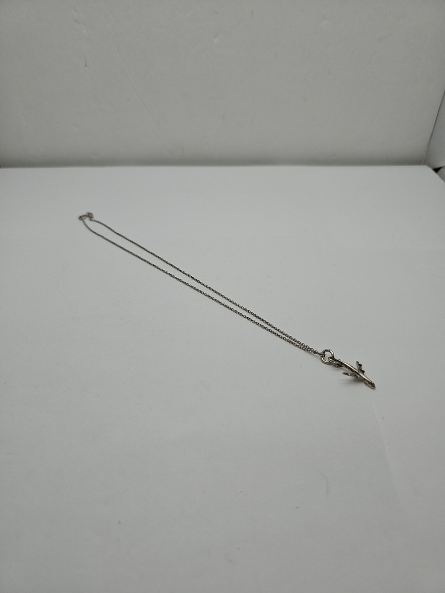 Vintage 925 Sterling Silver 747 Commercial Airplane Jet Pendant
