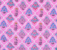 Indian Hand Block Cotton Voile Fabric Sewing Floral Print Craft Material 5 Yard