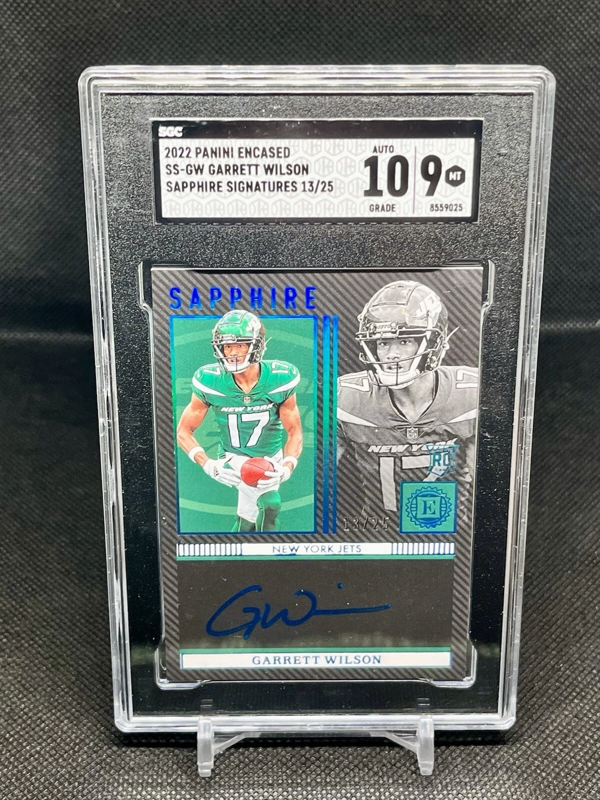 Garrett Wilson Panini Encased Sapphire Signatures #SSGW Base