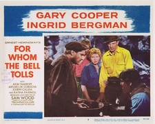 FOR WHOM THE BELL TOLLS Original 1957r Lobby Card 6 Gary Cooper Ingrid Bergman