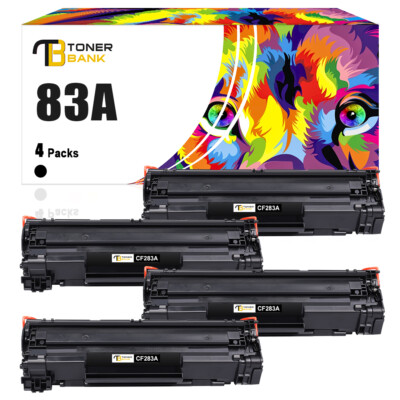 4 Toner für HP LaserJet Pro MFP M125nw M125rnw M126a M128fp M127fw CF283A 83A