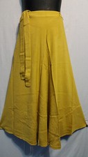 Women African Wrap around Long Skirt 100 Rayon Beach Dress Free Size Mustard