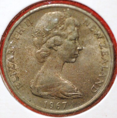 New Zealand 10 Cents 1 Shilling 1967 Elizabeth II 2nd portrait KM