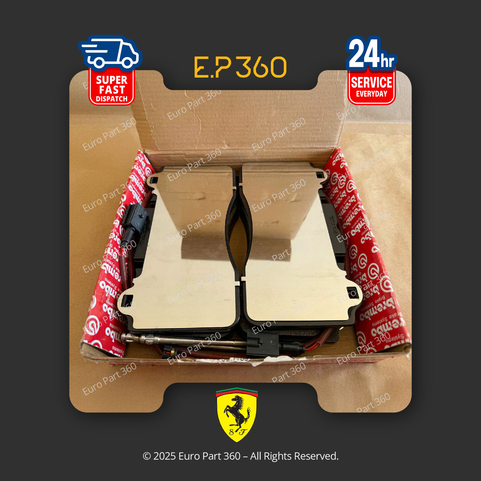 FERRARI 458 ITALIA SPIDER FRONT BRAKE PADS WITH SENSORS 70001668