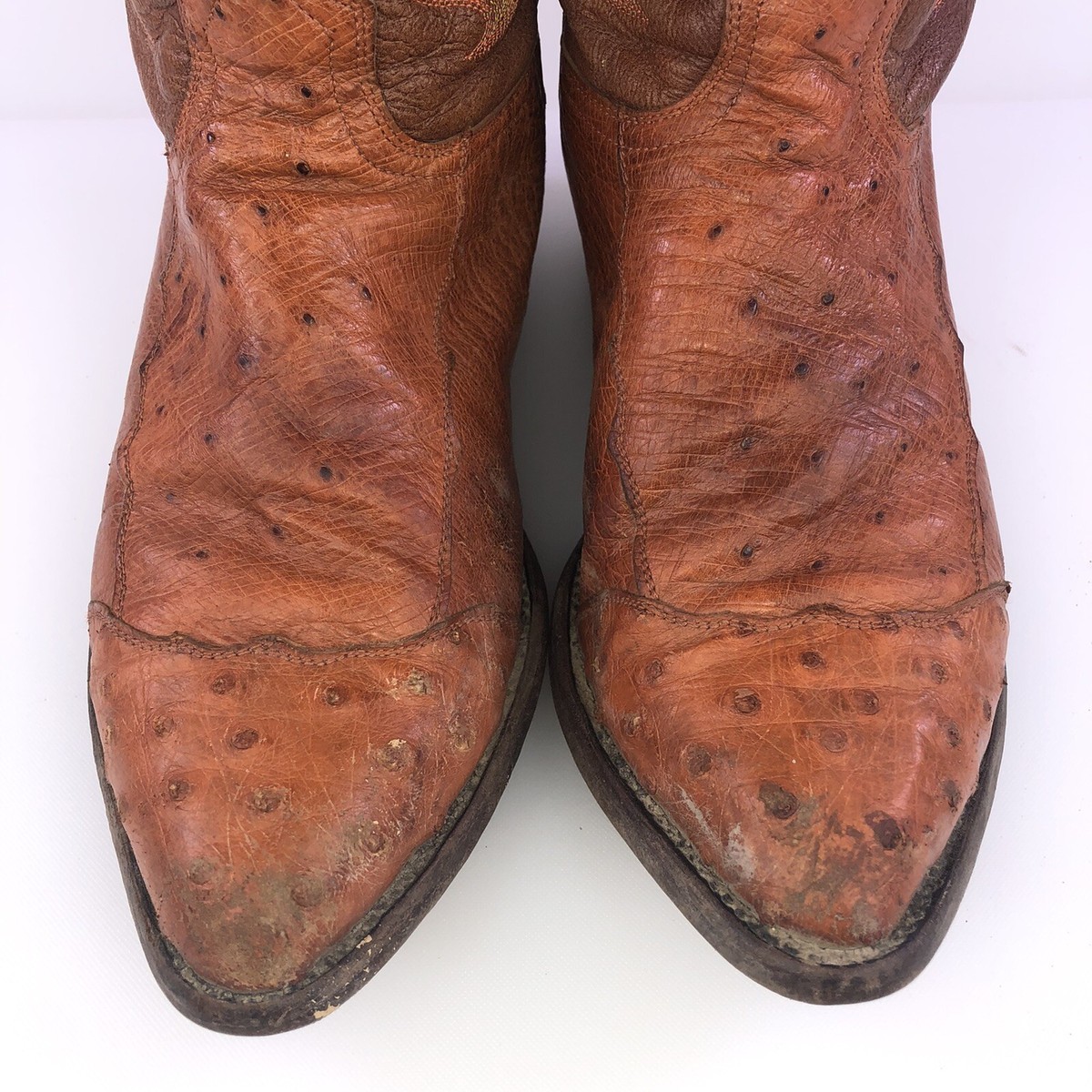 Rudy Lara Cowboy Western Boots Brown Ostrich Leather Soft  display picture 3