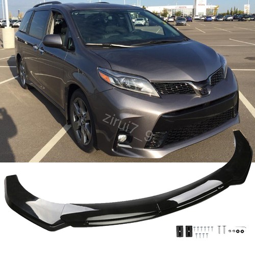 Front Bumper Lip Splitter Spoiler Body Kit Painted Black Chin For Toyota Sienna