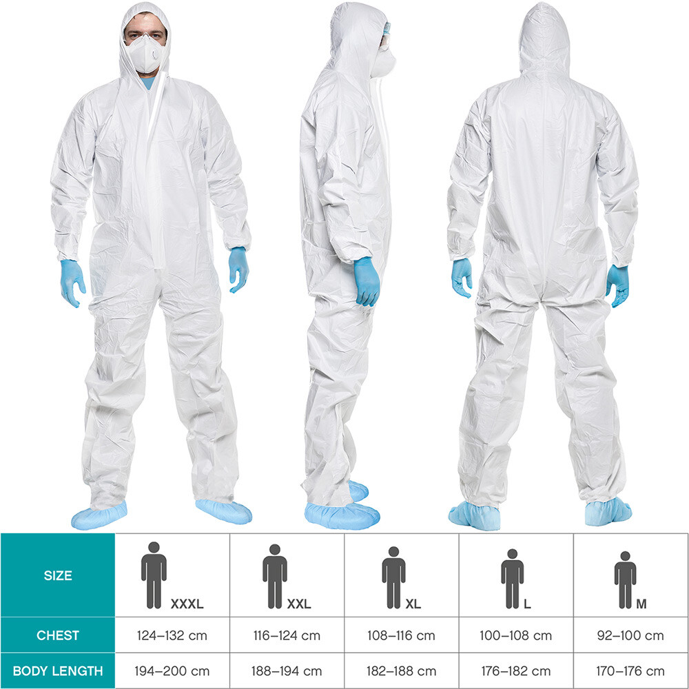3x Einweg-Overall Weiß Mit Kapuze – Maler-Schutzanzug, Größe S, Unisex Von Unbranded