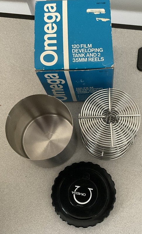 OMEGA 120 FILM DEVELOPING TANK w 2 REELS