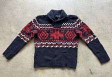 Vintage Polo Ralph Lauren Wool  Alpaca Cowl Neck Nordic Fair Isle Sweater Sz L