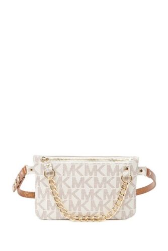 SAC CEINTURE VANILLE BLANC MICHAEL KORS femme MK Signature sac sac sac drôle taille L - Photo 1 sur 12